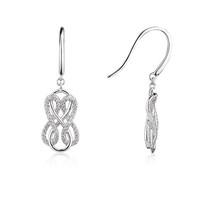 Argento Pave Knot Drop Earrings