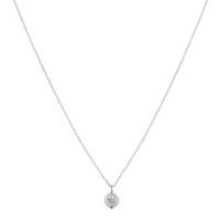 argento solitaire halo border cz necklace