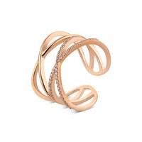 Argento Outlet Rose Gold Criss Cross Crystal Ring