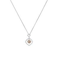 Argento Champagne Crystal Open Square Necklace