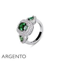 argento galaxy square emerald zirconia ring