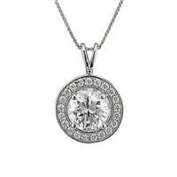 Argento CZ Halo Necklace