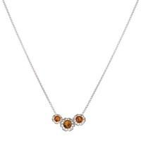 Argento Amber Cut Out Flowers Necklace