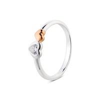 Argento Outlet Rose Gold & Silver Heart Ring