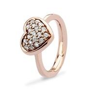 Argento Outlet Rose Gold Pave Heart Ring