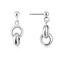 argento silver interlinked ring earrings