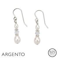 Argento Pearl Crystal Drop Earrings