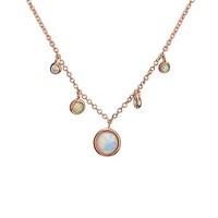 Argento Rose Gold & Opal Drop Necklace