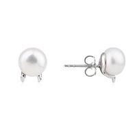 Argento Exposed Silver Pearl Studs