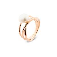 Argento Outlet Rose Gold & Pearl Twist Ring