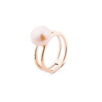 Argento Outlet Rose Gold Double Band Pearl Ring