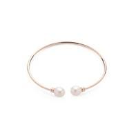 argento rose gold pearl torque bangle