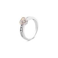 Argento Outlet Solitaire Rose Gold Mix Heart Ring