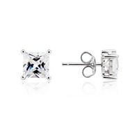 Argento Solitaire Square Cut Stud Earrings