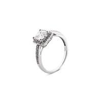 argento outlet solitaire square cut ring