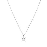 Argento Solitaire Square Cut Necklace