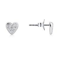 Argento Pave Heart Stud Earrings