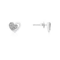 Argento Silver Pave Heart Studs