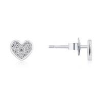 Argento Silver Crystal Heart Studs
