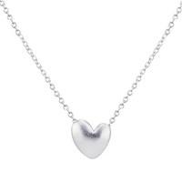 Argento Matte Silver Heart Necklace