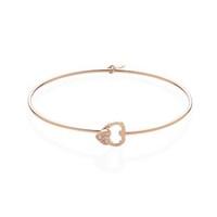 Argento Rose Gold Double Heart Clasp Bangle
