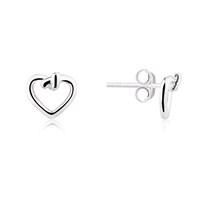 Argento Open Knotted Heart Earrings