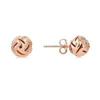 Argento Rose Gold Embellished Knot Stud Earrings