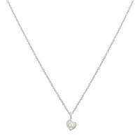 Argento Cubic Zirconia Pearl Heart Necklace
