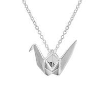 argento origami crane necklace