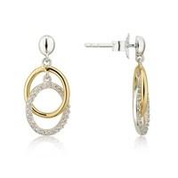 argento silver gold circle earrings