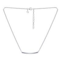 Argento Silver Curved Bar Necklace