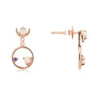 argento rose gold opal circle earrings