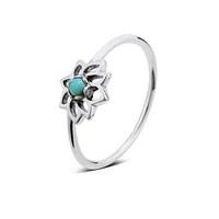 Argento Turquoise Lotus Flower Ring
