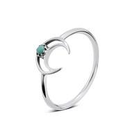 argento turquoise crescent moon ring