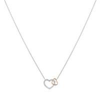 argento silver rose gold hearts necklace