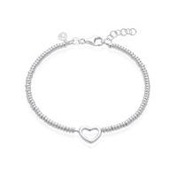 Argento Silver Open Heart Beaded Bracelet