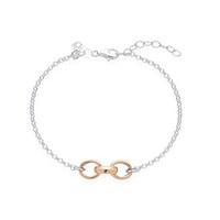 Argento Rose Gold Mix Interlocking Rings Bracelet