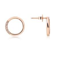 Argento Rose Gold Open Circle Crystal Stud Earrings