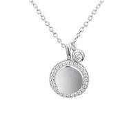 argento silver coin crystal necklace