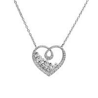 Argento Open Heart Crystal Necklace