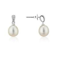 Argento Round Pearl Drop Earrings