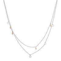 Argento Silver & Orange Layered Necklace