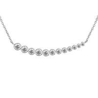 Argento Silver Curved Crystal Necklace