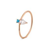 Argento Rose Gold & Turquoise Crystal Ring