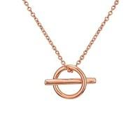 Argento Rose Gold Circle & Bar Necklace