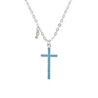 argento silver turquoise cross necklace