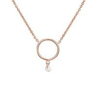 Argento Rose Gold Open Circle Drop Necklace