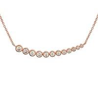 Argento Rose Gold Curved Crystal Necklace