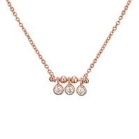 Argento Rose Gold Sparkling Drop Necklace