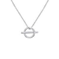 argento silver circle bar necklace